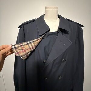 Men's Black Double-Breasted Trench Coat